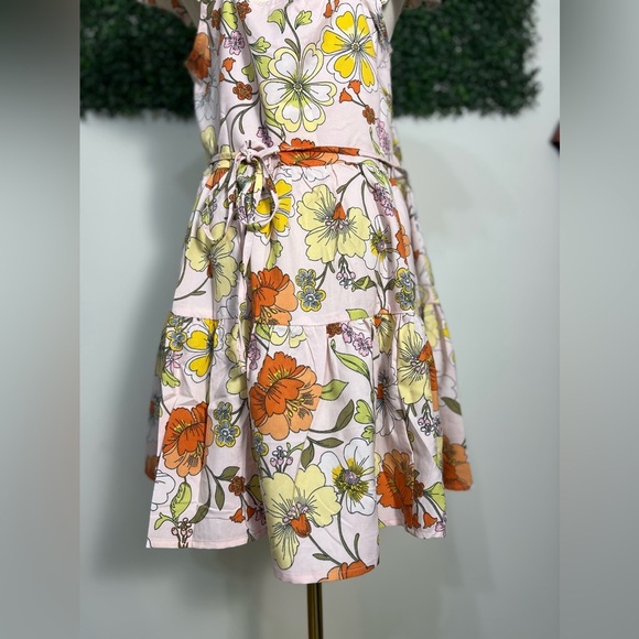 BOG Collective Lottie & Holly Floral Mini Dress Blush Pink Rust Fit N Flare Med‎ - Picture 6 of 12